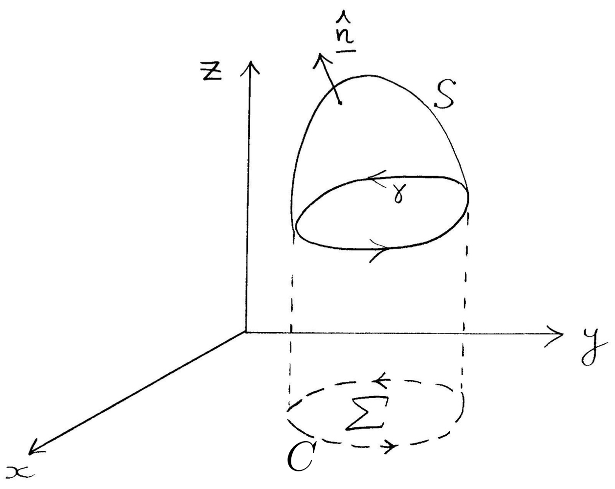 Diagram for proof of Stokes' Theorem